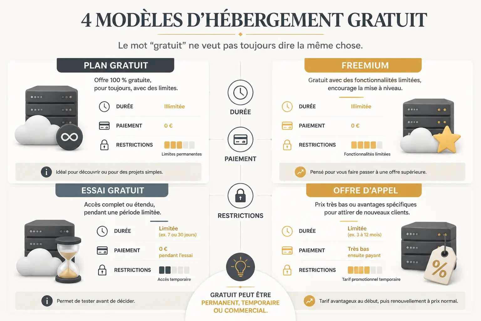 Hébergeur gratuit : ce que le mot « gratuit » recouvre vraiment