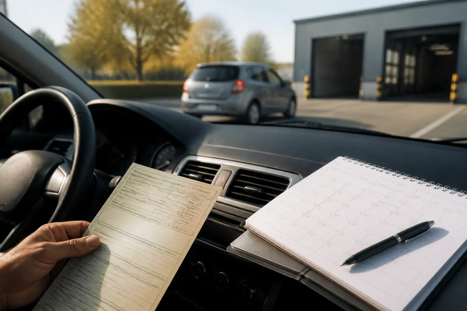 controle technique voiture neuve : tableau de bord, carte grise et centre d’inspection, ambiance calendrier et conformité