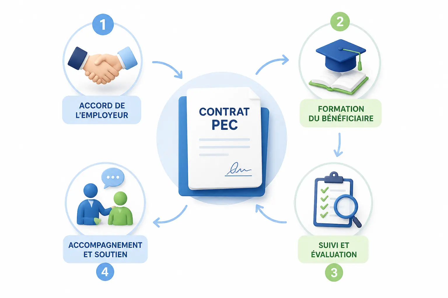 Comment fonctionne un contrat PEC, du poste au suivi