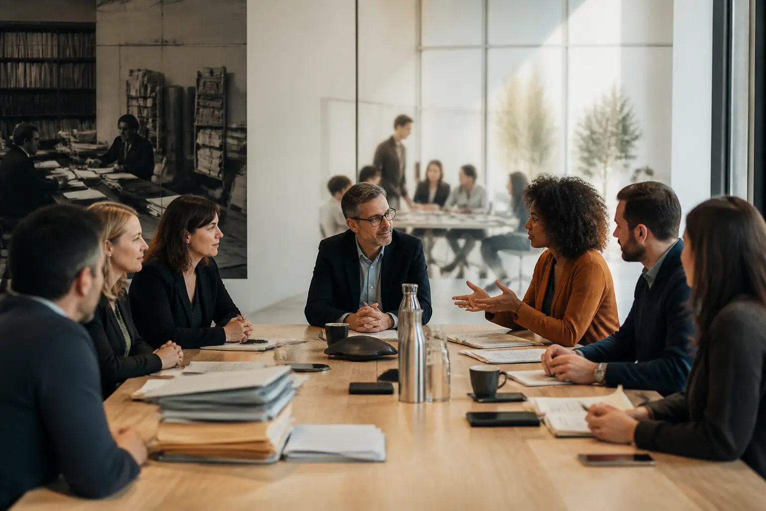 Réunion en entreprise française illustrant la transition ce ou cse, dialogue social et représentation des salariés.