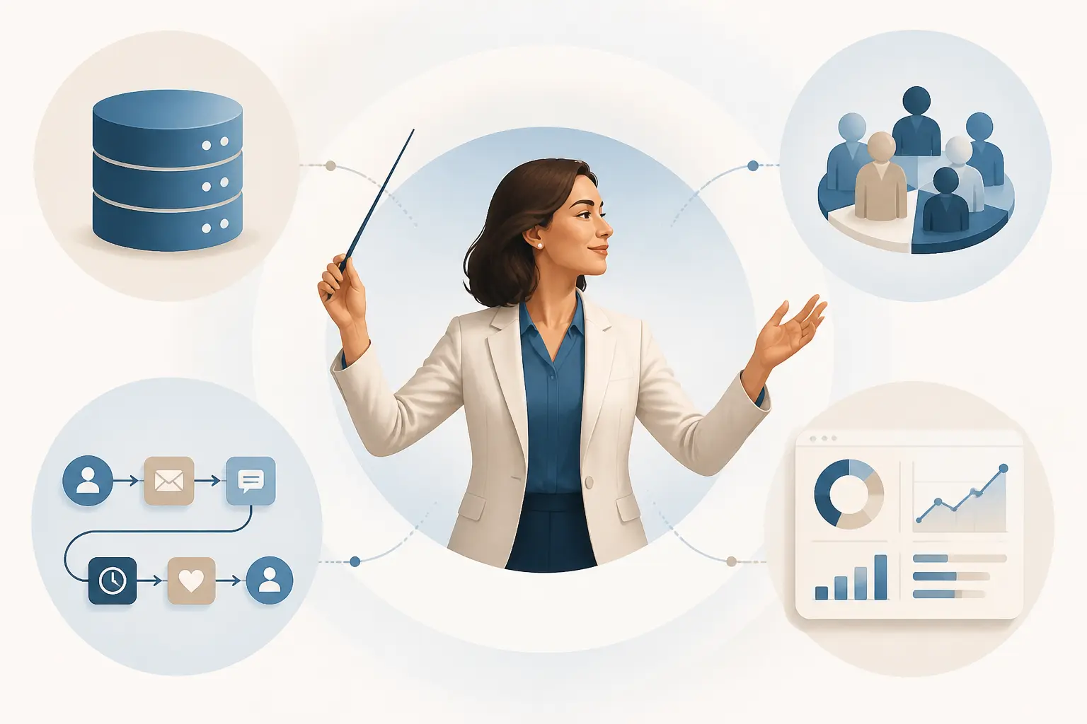 crm manager définition : un responsable orchestre base clients, segments, parcours automatisés et KPI.