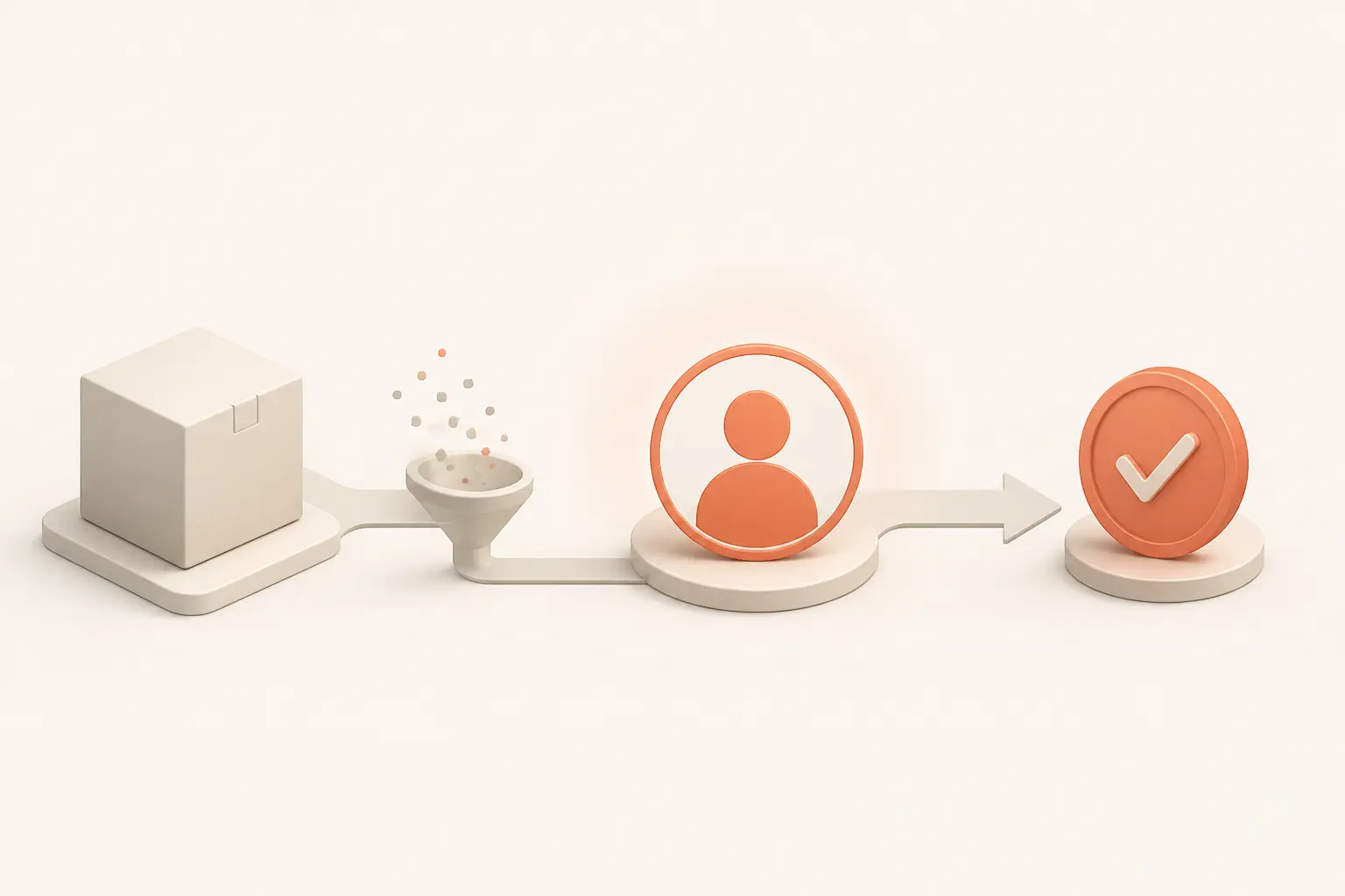 Illustration go to market : produit, cible client et conversion en revenus reliés par une flèche.