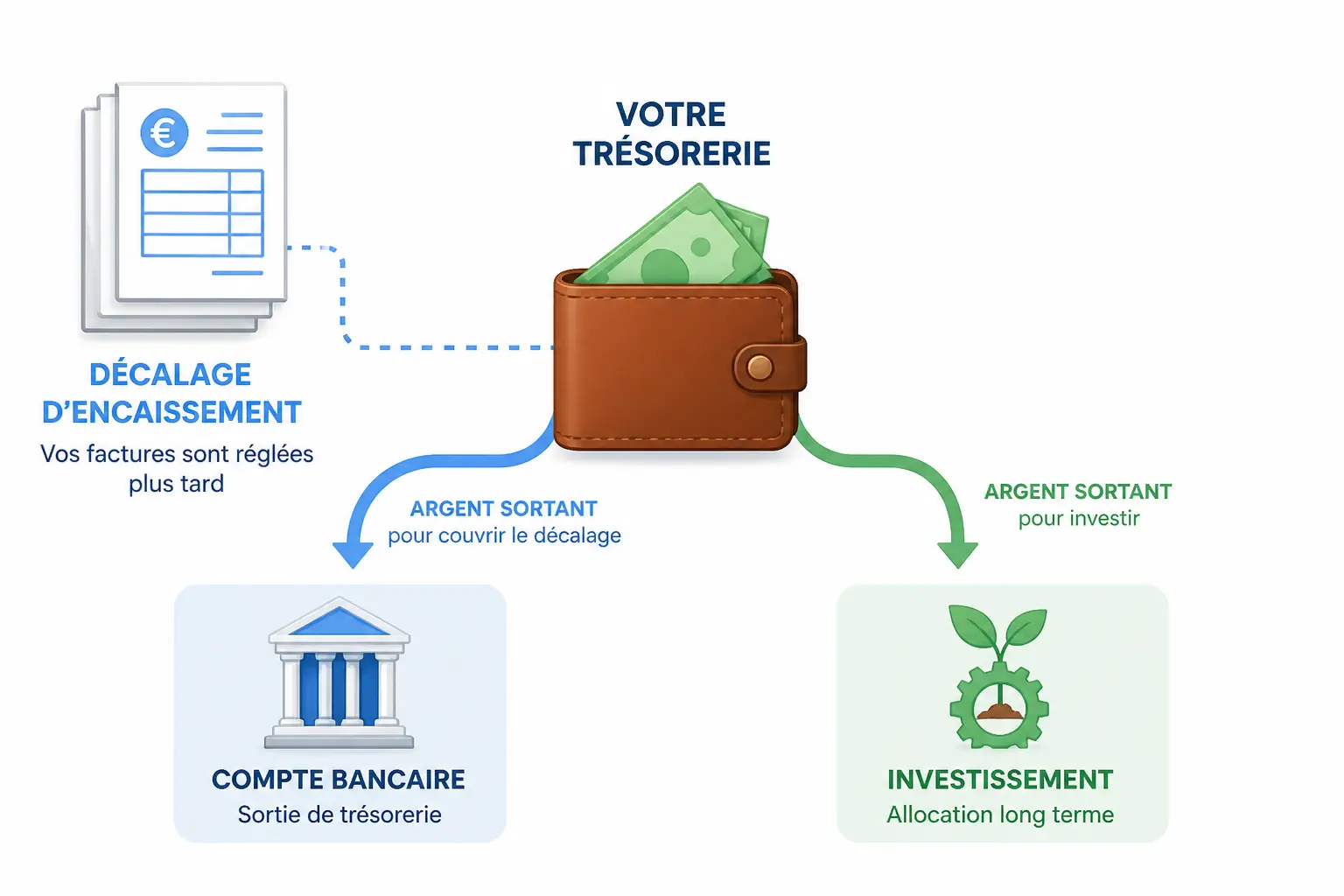 Ce qui sort vraiment du compte : ne pas confondre charge, dépense, paiement et investissement