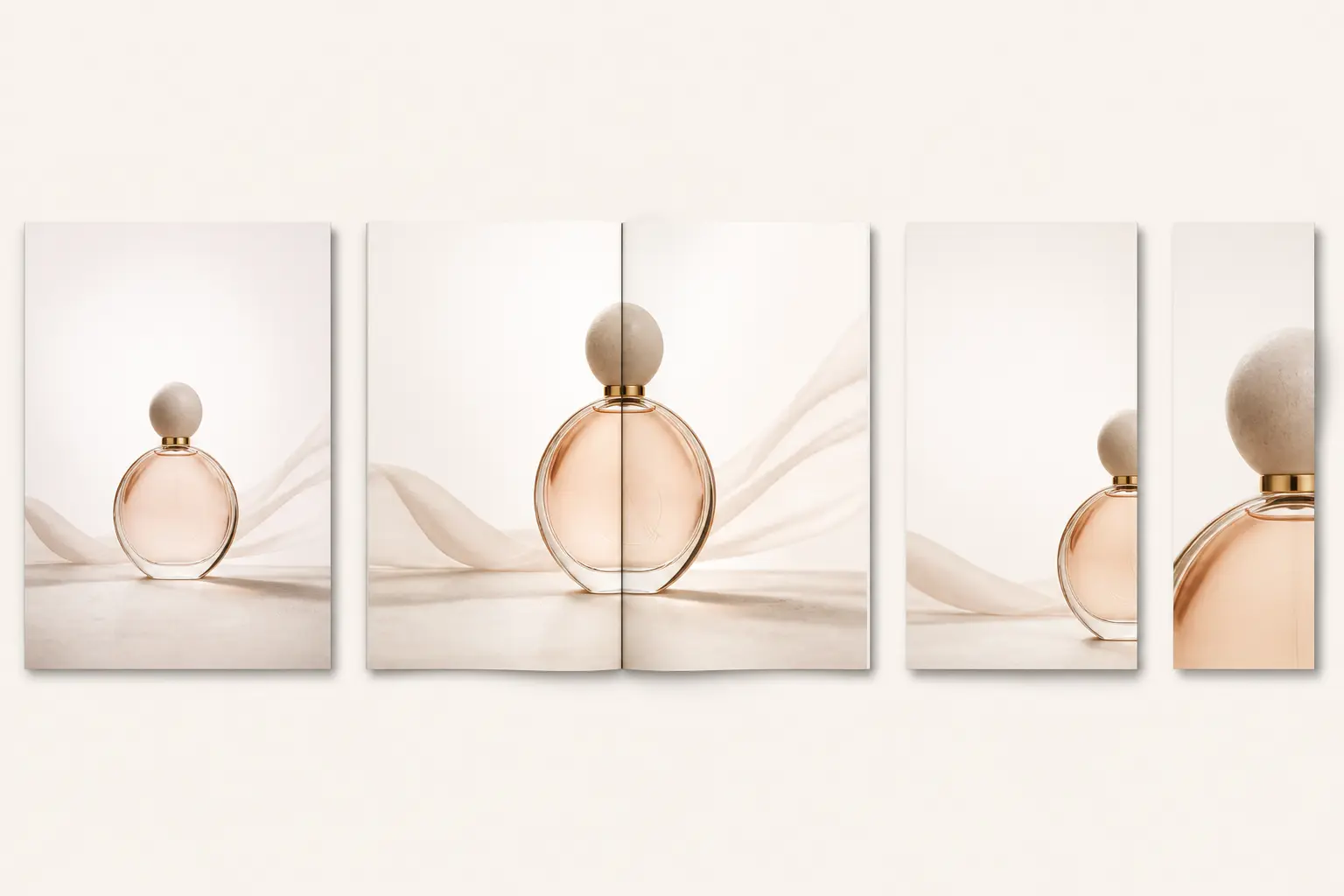 Encart publicitaire décliné en quatre formats : pleine page, double page, demi-page et quart de page.