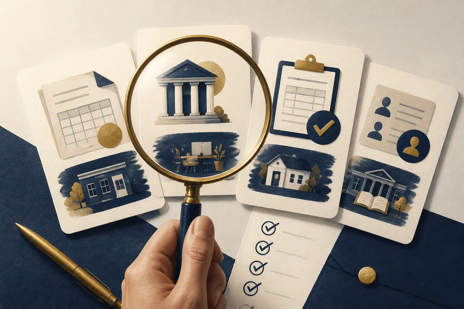 Alternance comptabilité : candidat comparant des cartes d’offres avec missions, employeurs et checklist de sélection